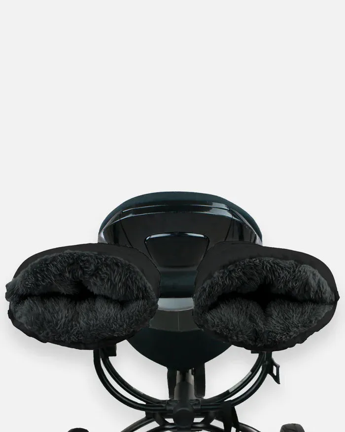 7 AM Black Plush Warmmuffs