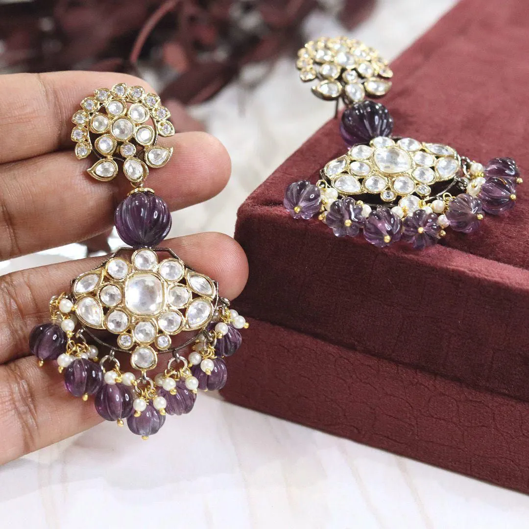Celebrity Teardrop Wedding Floral Earrings Jewelry Set, Celebrity Inspired Floral Earrings Set, Indian Earrings Set, Pakistani Earrings Set, Bridal Floral Earrings