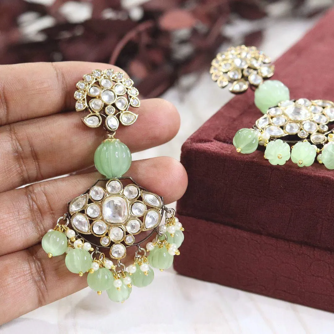 Celebrity Teardrop Wedding Floral Earrings Jewelry Set, Celebrity Inspired Floral Earrings Set, Indian Earrings Set, Pakistani Earrings Set, Bridal Floral Earrings