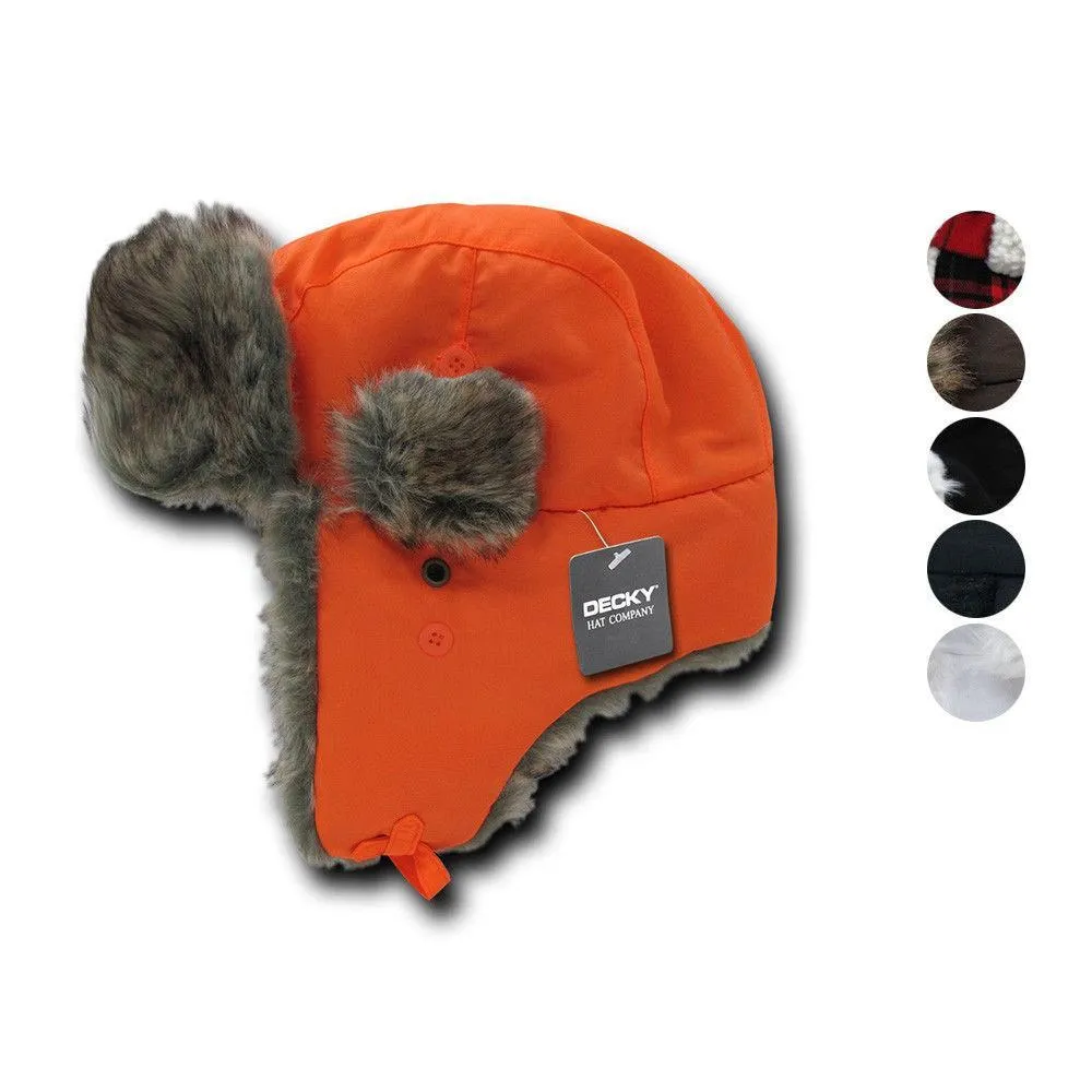 Decky Aviator Bomber Soft Faux Fur Ear Flap Hat Cap Winter Ski Trooper Trapper