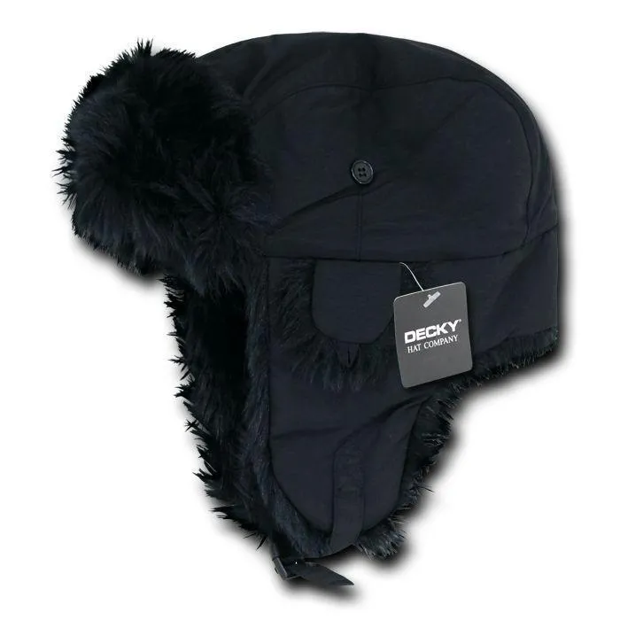 Decky Aviator Bomber Soft Faux Fur Ear Flap Hat Cap Winter Ski Trooper Trapper