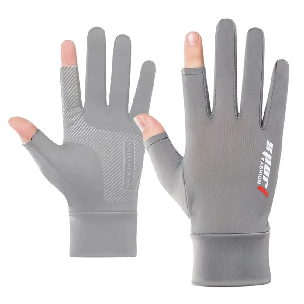 Summer Sun Protection Gloves Touch Screen Thin Gloves Anti-UV Breathable Non Slip Ice Silk Gloves Riding Driving Gloves